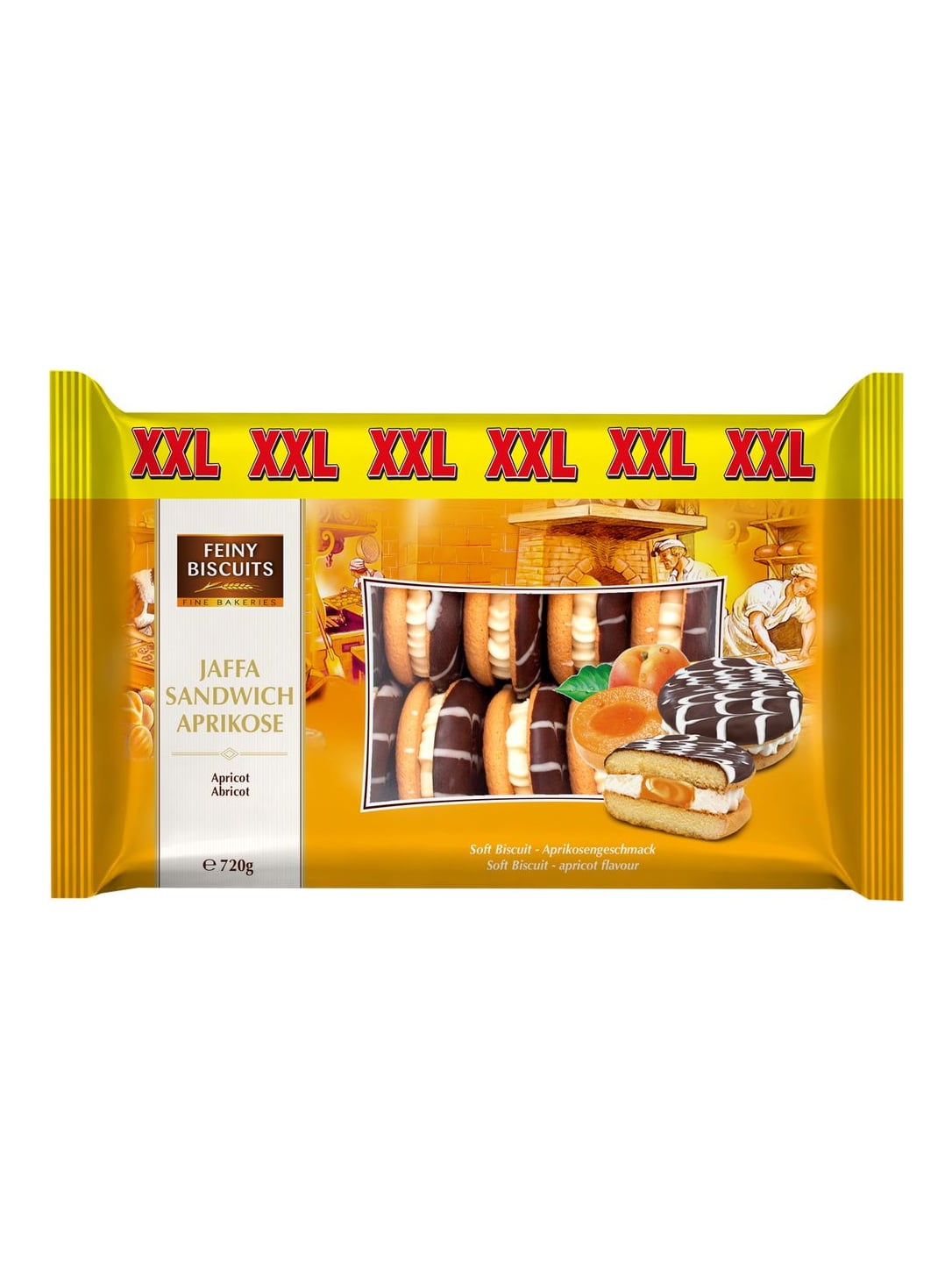 Feiny Biscuits Jaffa Sandwich Sahne-Aprikose 720g – gefülltes Biskuitgebäck