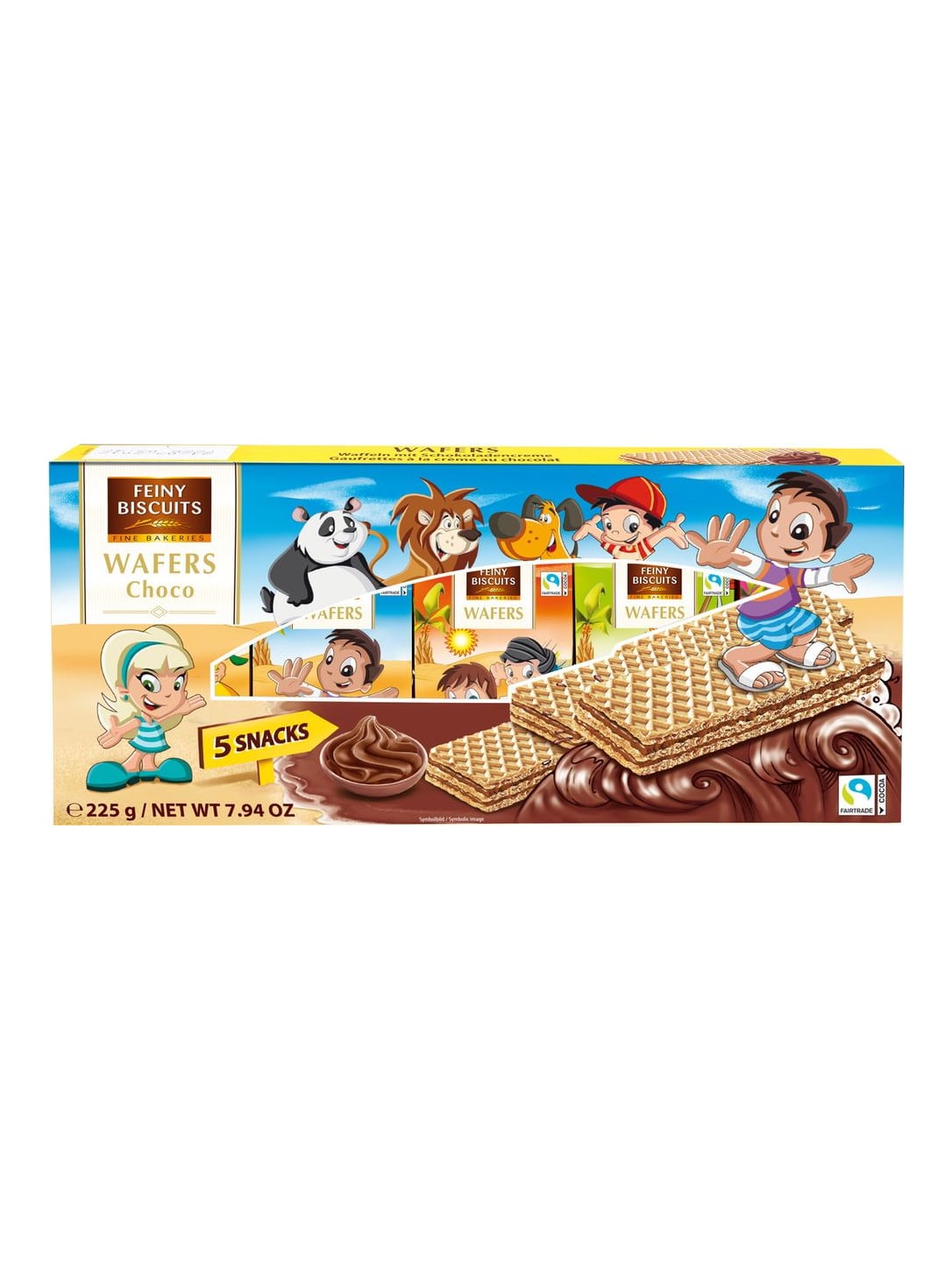 Feiny Biscuits Kinder-Waffeln mit Kakaocreme 225g – Schokowaffeln Kakaocremefüllung