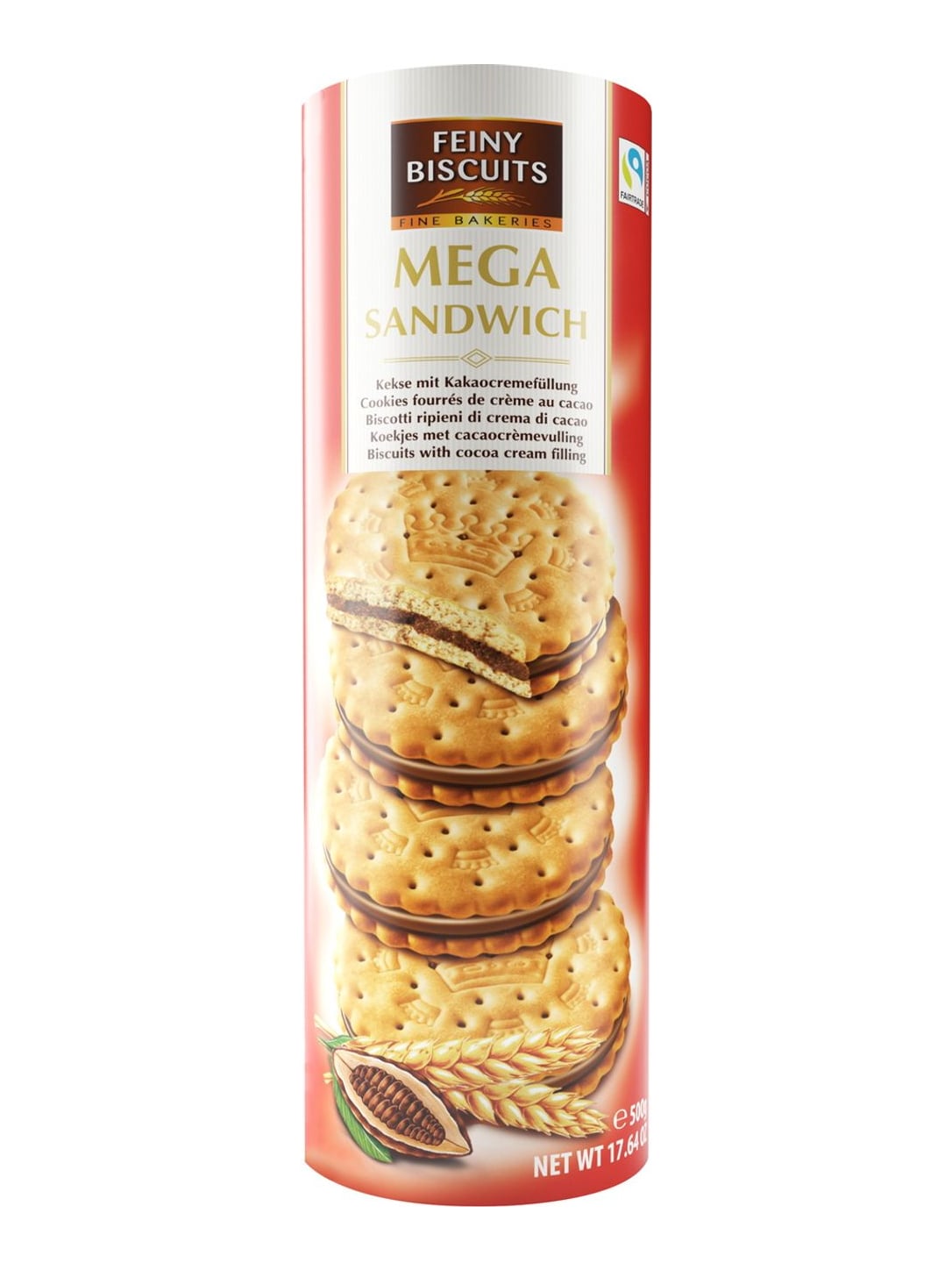 Feiny Biscuits Mega Sandwich 500g – Kekse mit Kakaocremefüllung