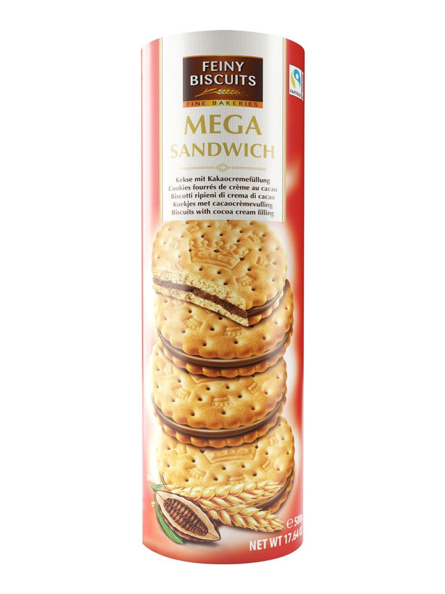 Feiny Biscuits Mega Sandwich 500g – Kekse mit Kakaocremefüllung