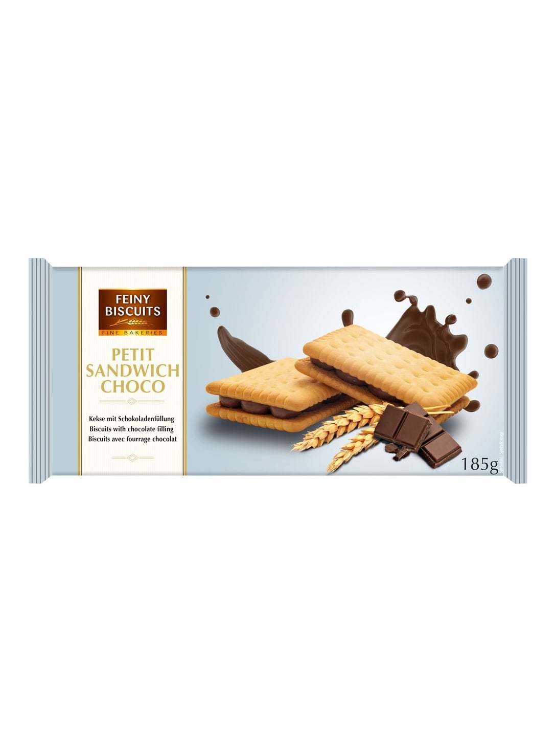 Feiny Biscuits Sandwich Kekse mit Schokoladenfüllung 185g – knusprige Schoko Doppelkekse