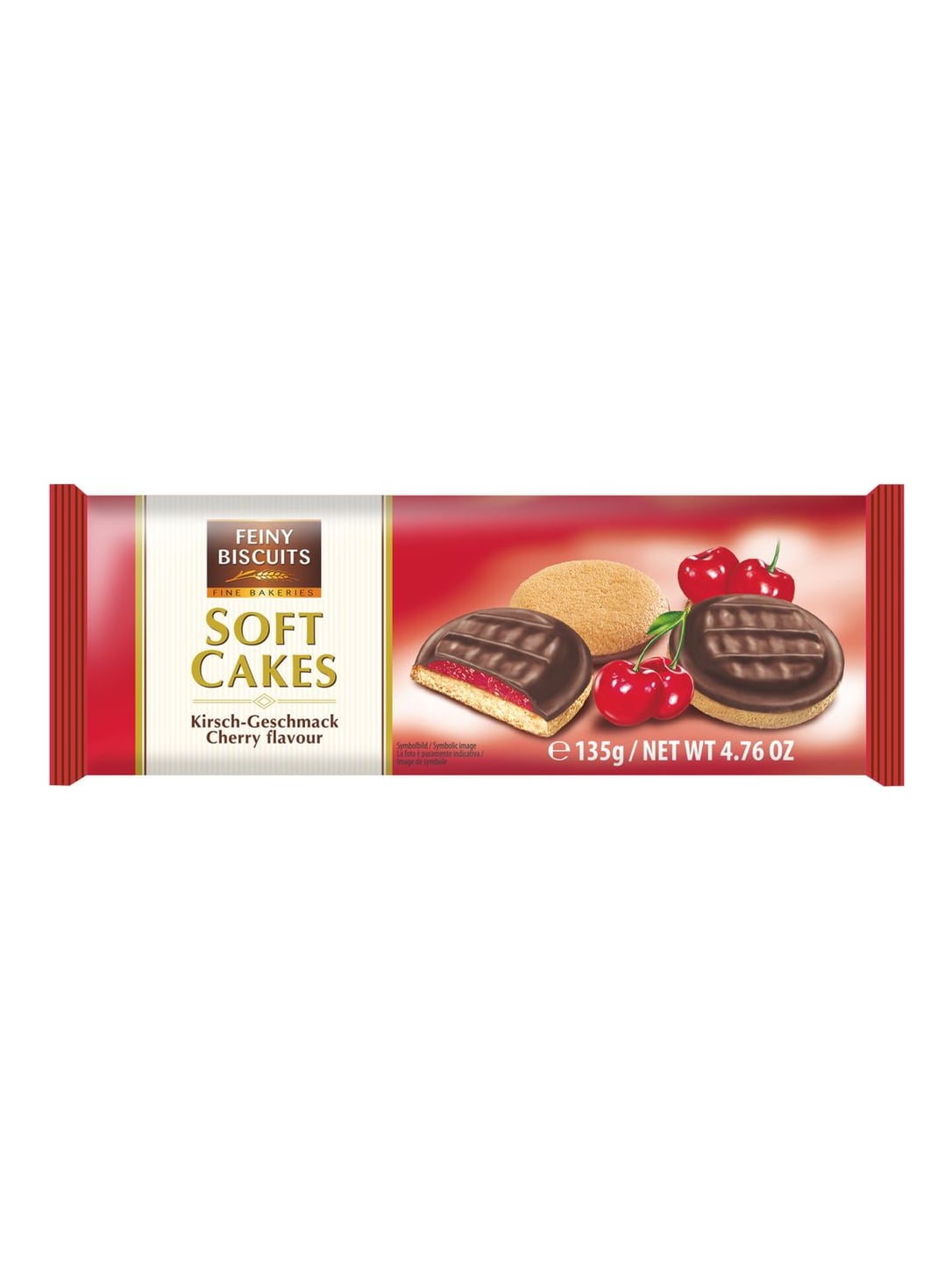 Feiny Biscuits Softcakes Kirsch 135g – Biskuit mit Kirschgelee und Kakaoglasur