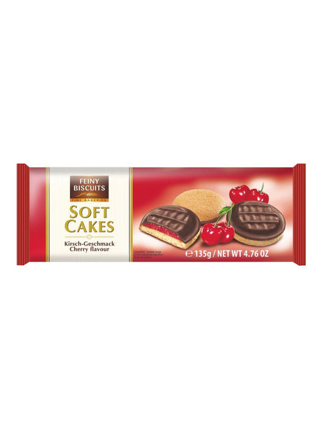 Feiny Biscuits Softcakes Kirsch 135g – Biskuit mit Kirschgelee und Kakaoglasur