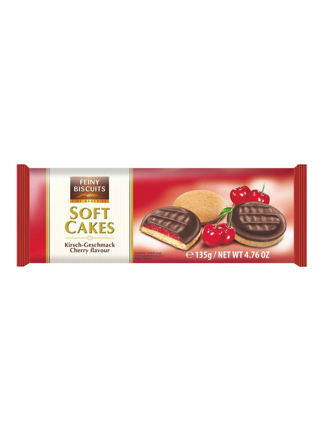 Feiny Biscuits Softcakes Kirsch 135g – Biskuit mit Kirschgelee und Kakaoglasur