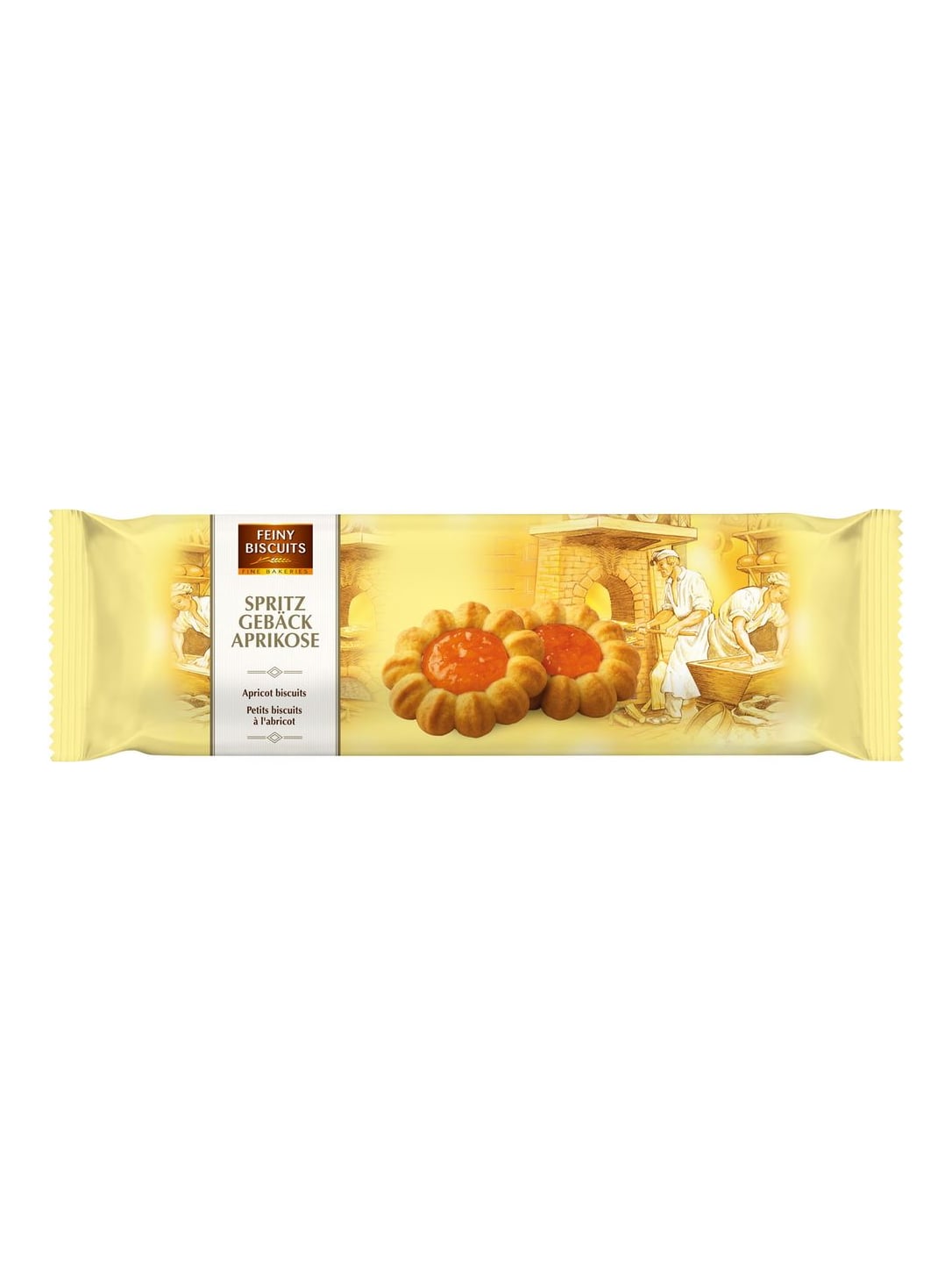 Feiny Biscuits Spritzgebäck Aprikose 235g – gefülltes Mürbegebäck mit Aprikose