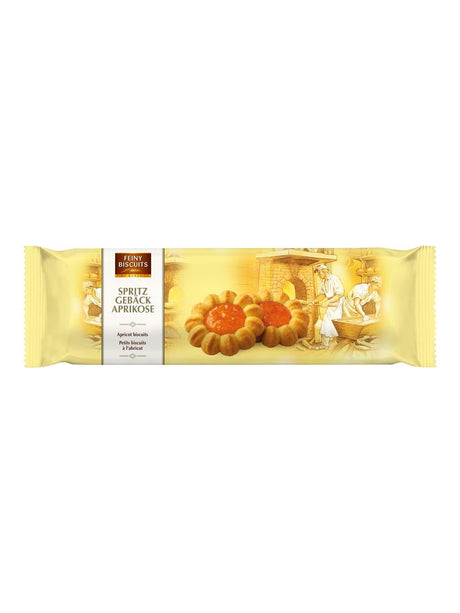 Feiny Biscuits Spritzgebäck Aprikose 235g – gefülltes Mürbegebäck mit Aprikose
