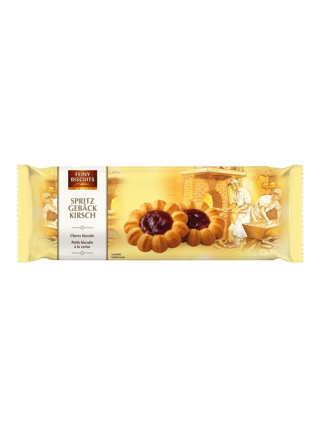 Feiny Biscuits Spritzgebäck Kirsch 235g – gefülltes Mürbegebäck mit Kirschfüllung