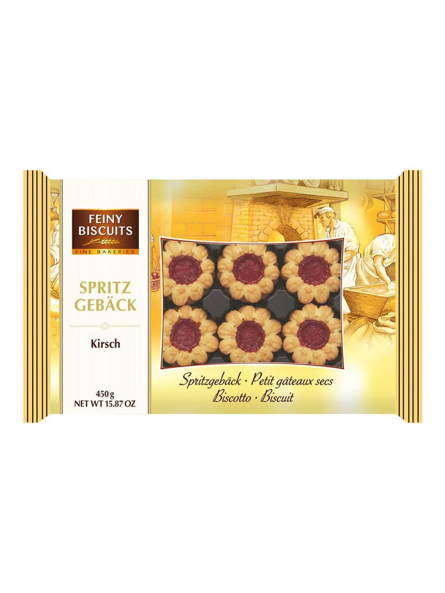 Feiny Biscuits Spritzgebäck Kirsch 450g – Mürbegebäck mit Kirschfüllung