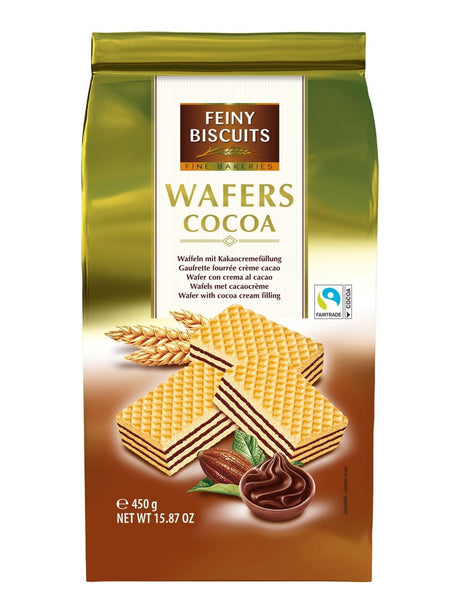 Feiny Biscuits Waffeln mit Kakaocremefüllung 450g – knusprige Kakaowaffeln