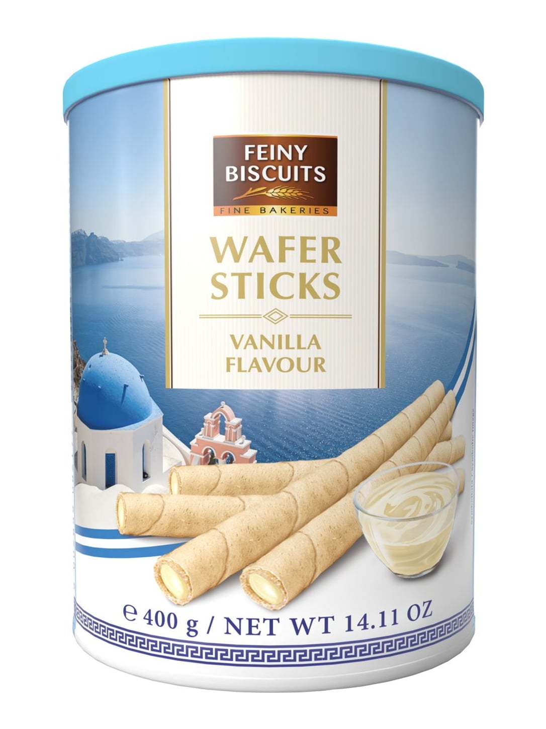 Feiny Biscuits Waffelröllchen mit Vanillecreme 400g – Wafer Sticks knusprig