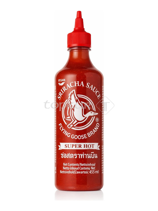 Flying Goose Brand Sriracha Sauce Super Hot 455 ml – scharfe Sriracha Chilisauce aus Thailand