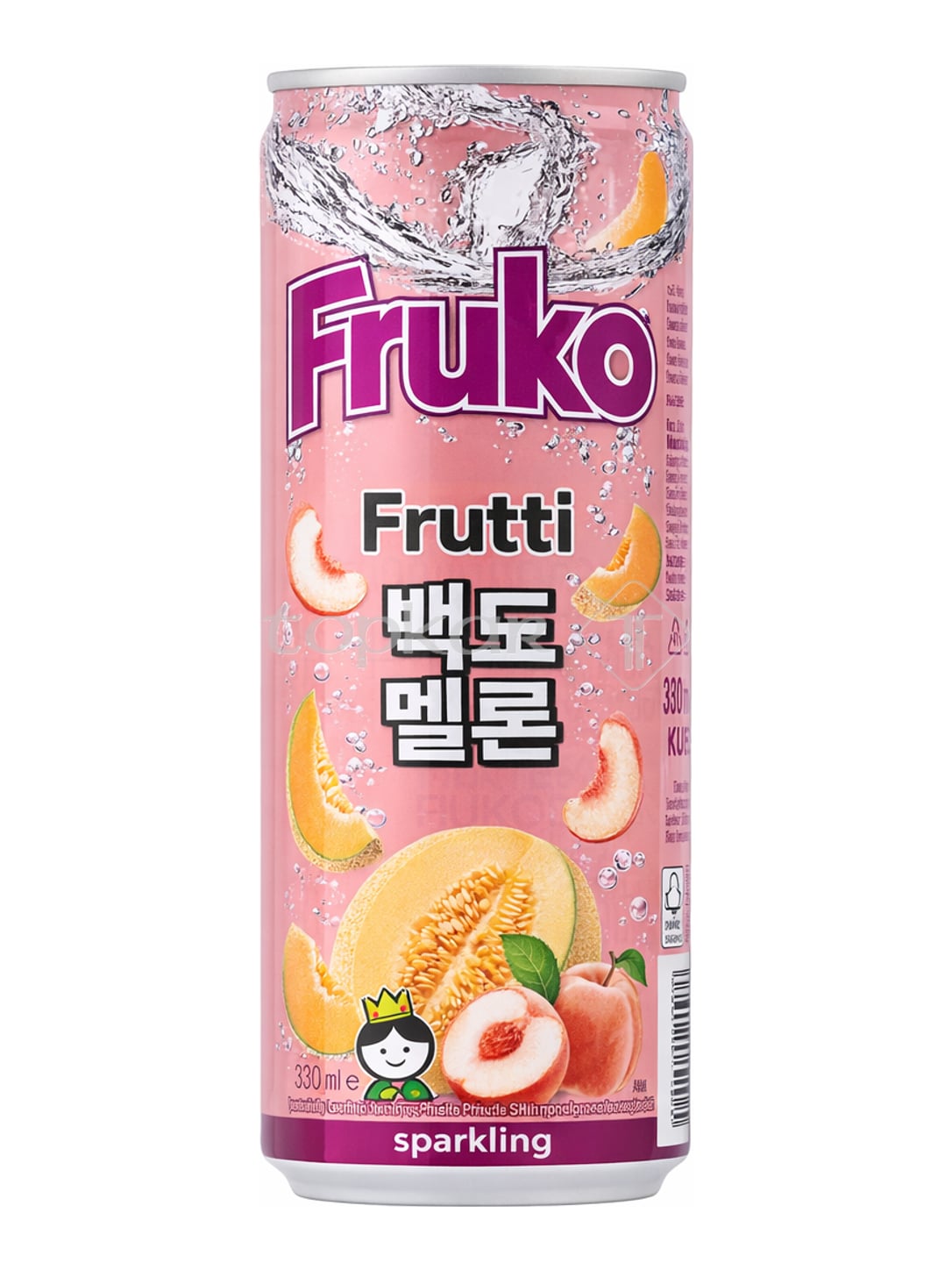Fruko Frutti 330ml – Erfrischungsgetränk weißer Pfirsich Honigmelone Limonade