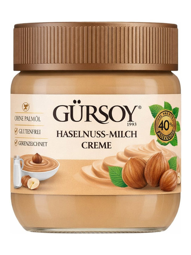 Gürsoy Haselnuss Milch Creme 400g – Findik Ezmesi Nuss-Nougat-Aufstrich ohne Palmöl