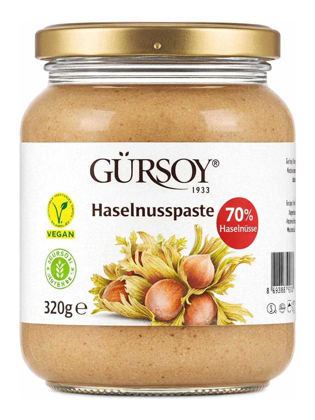 Gürsoy Haselnusspaste 320g – Fındık Ezmesi 70% Haselnüsse Nussmus