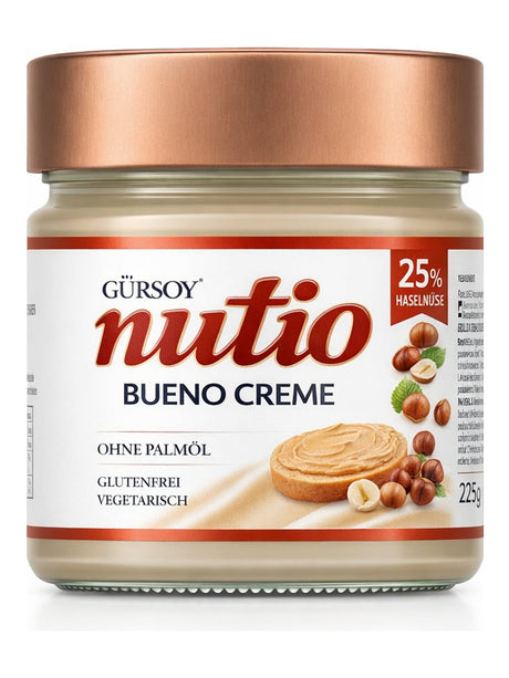 Gürsoy Nutio Bueno Creme 225g – Haselnuss-Milch Brotaufstrich ohne Palmöl