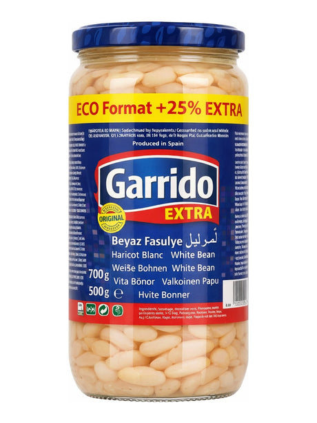 Garrido Weisse Bohnen 700g – Beyaz Fasulye White Bean Konserve aus Spanien