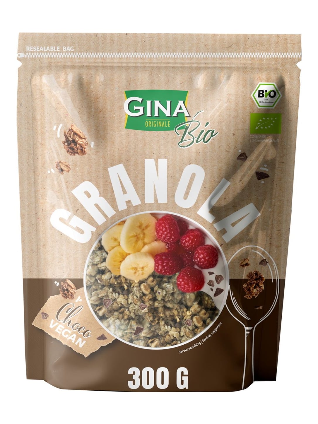 Gina Bio Granola Choco 300g – Knuspermüsli mit Schokolade