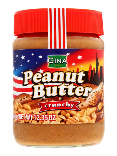 Gina Erdnussbutter Crunchy 350g – Peanut Butter knusprig mit 82 % Erdnüssen