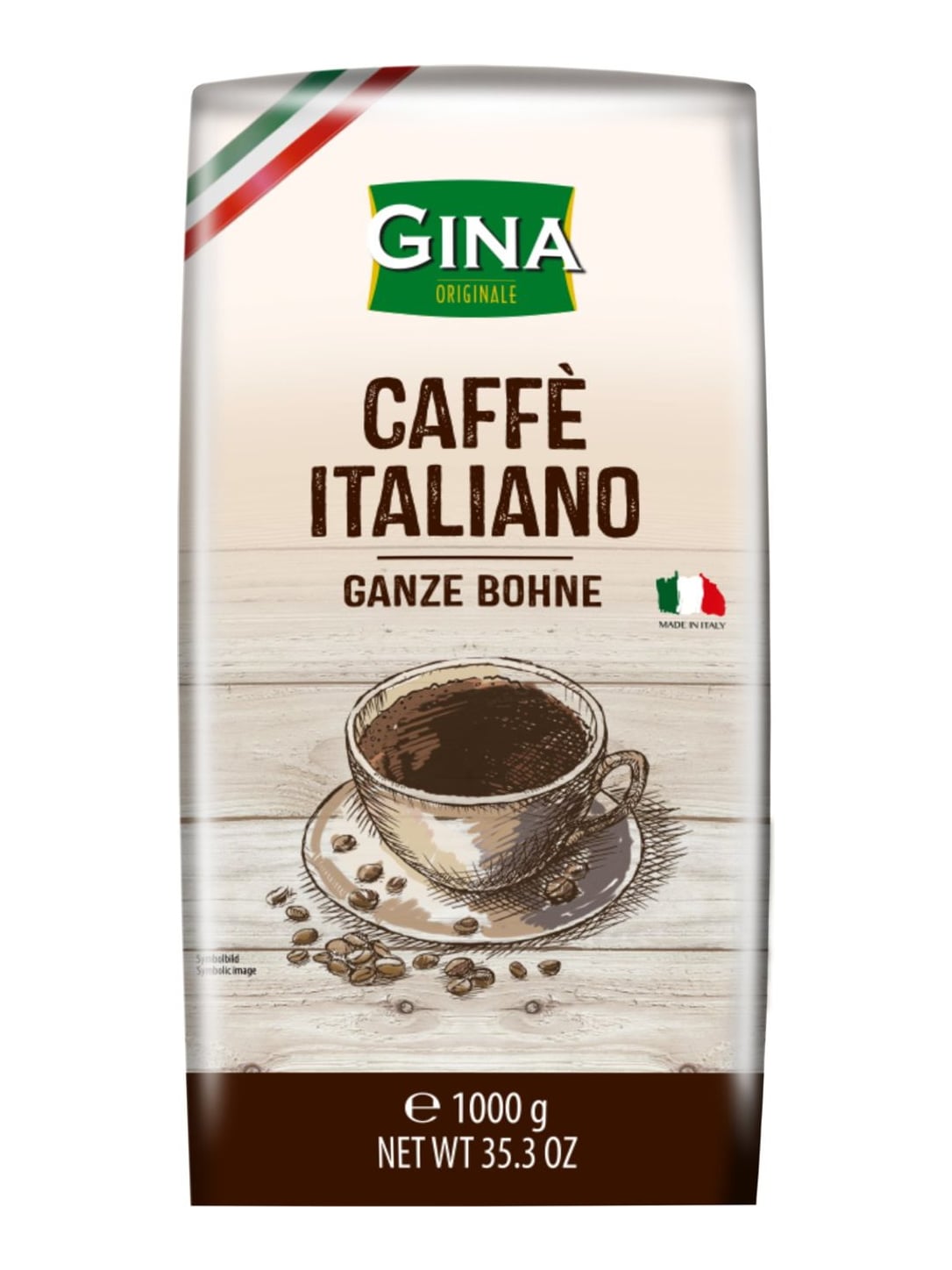Gina Originale Kaffee Italiano 1000g – italienische Espresso Bohnen ganze Röstkaffee
