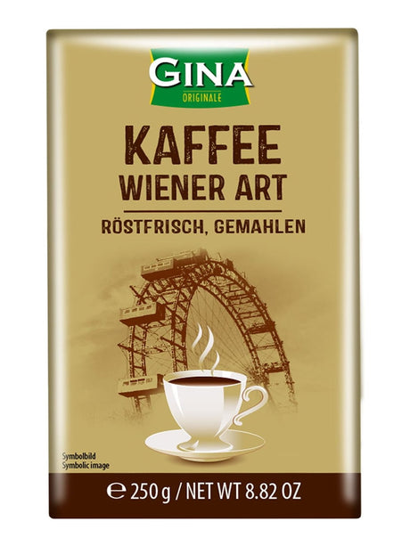 Gina Wiener Kaffee gemahlen 250g – Röstkaffee aus Italien