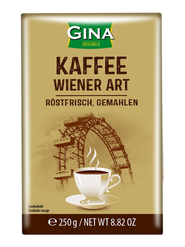 Gina Wiener Kaffee gemahlen 250g – Röstkaffee aus Italien