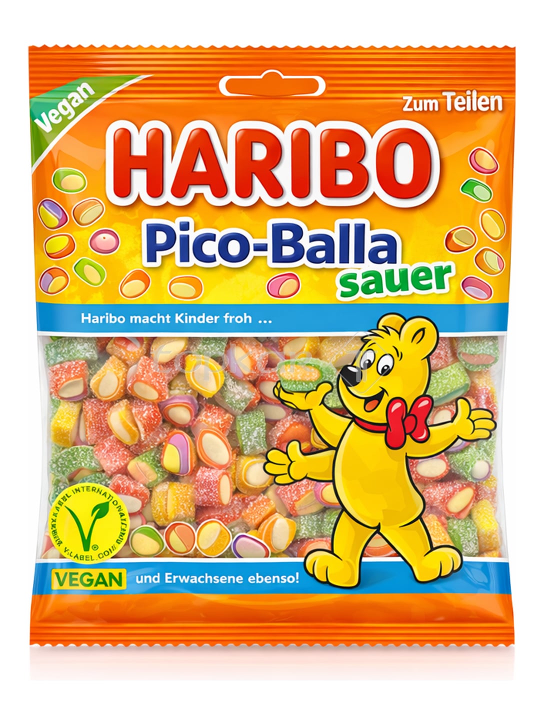 Haribo Pico-Balla sauer 160g – veganes saures Fruchtgummi Konfekt