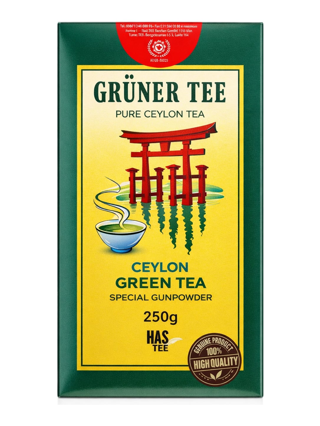 Has Tee Grüner Tee Ceylon Gunpowder 250g – Ceylon Green Tea Special Sri Lanka