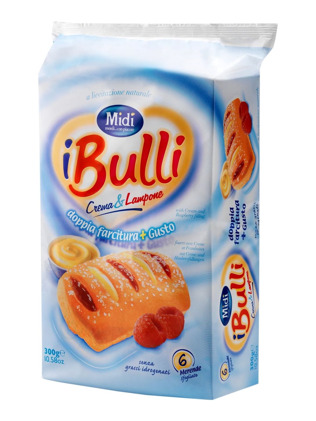 iBulli Merende Himbeere & Creme 6x50g – italienisches Blätterteiggebäck mit Himbeermark