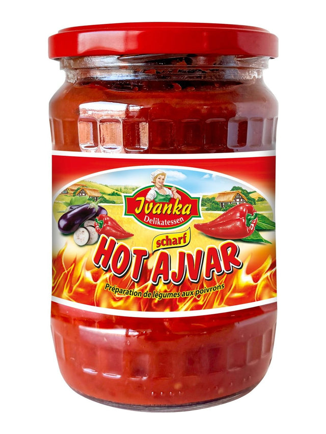 Ivanka Ajvar Scharf 540g – scharfe Paprika-Gemüsezubereitung Ajvar