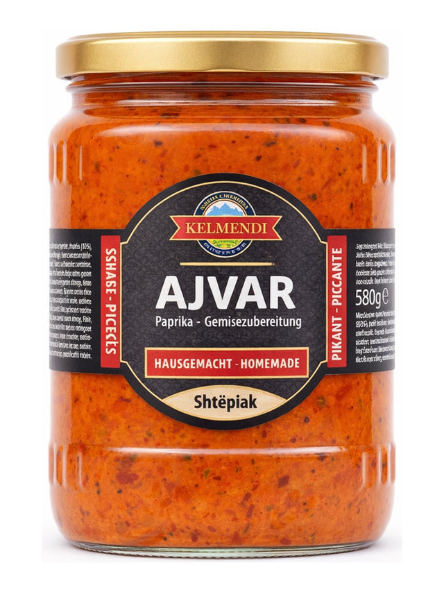 Kelmendi Ajvar Hausgemacht 580g – Shtëpiak Paprika-Gemüsezubereitung