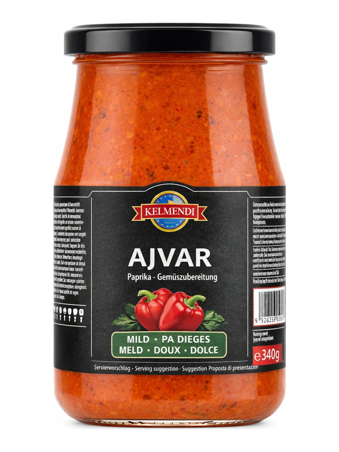Kelmendi Ajvar mild 340g – Paprika-Gemüsezubereitung Ajvar hausgemacht