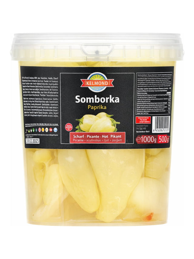 Kelmendi Somborka Paprika 1000g – scharf eingelegte Balkan-Paprika