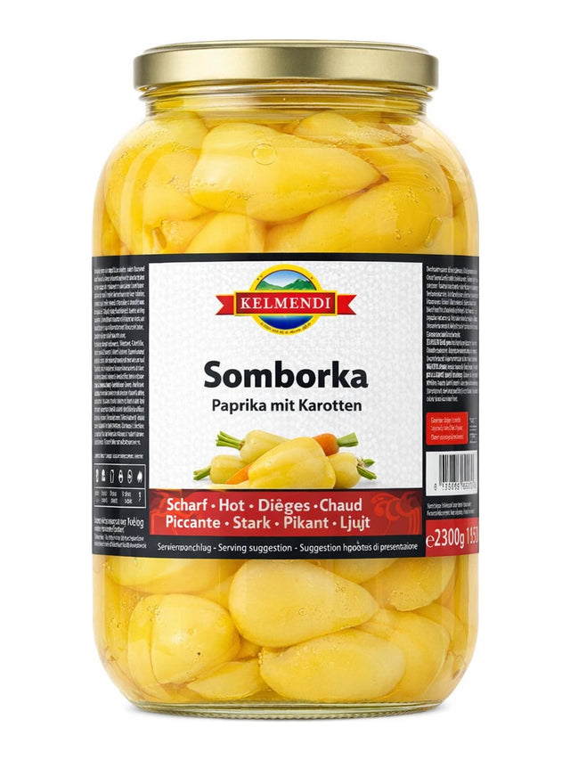 Kelmendi Somborka Paprika mit Karotten eingelegt 2300g – pikant eingelegte Balkan-Paprika
