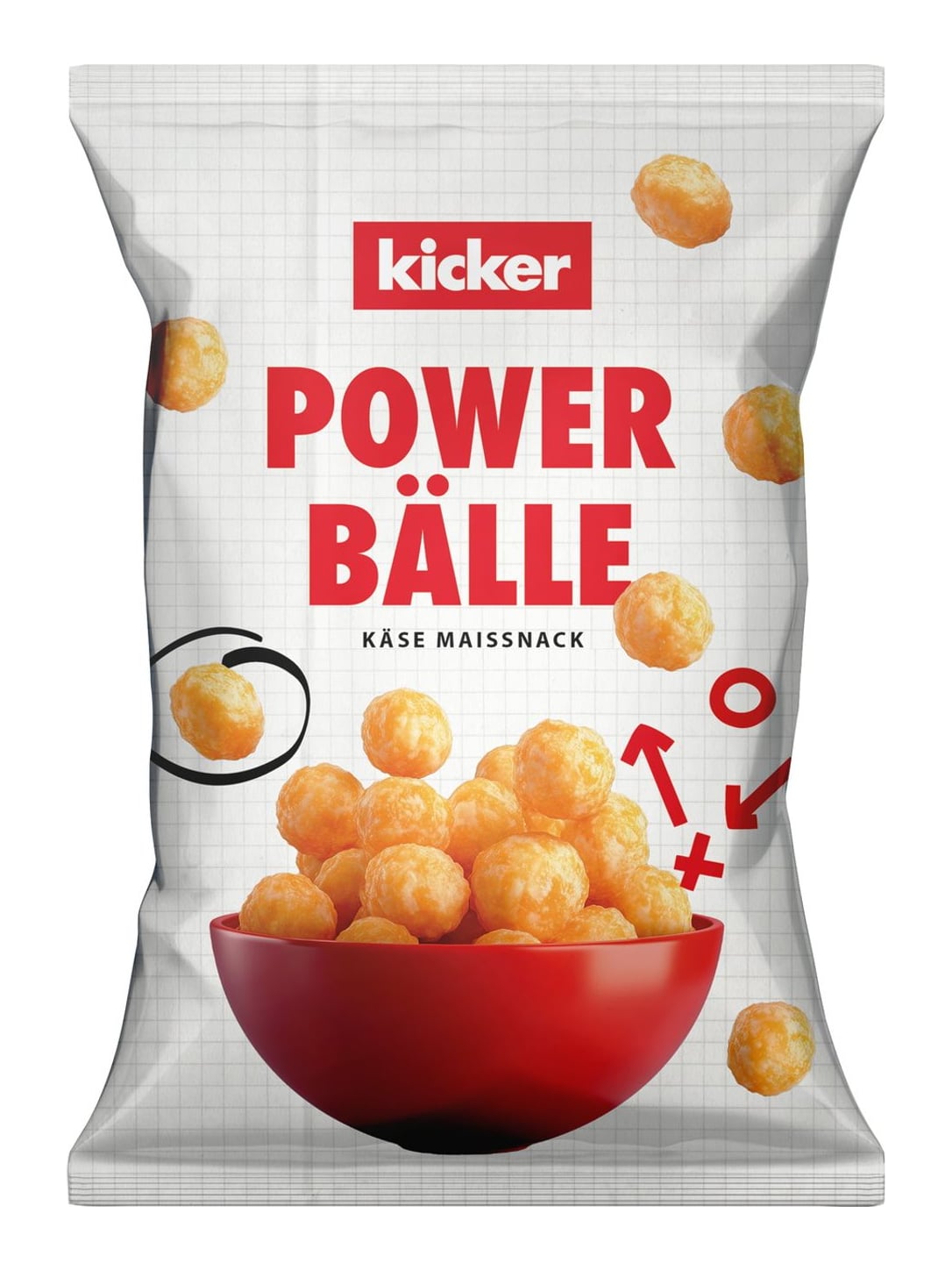 Kicker Mais Balls Käse 200g – Cheese Maissnack Maisbällchen