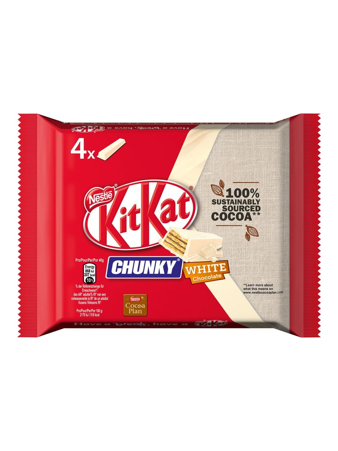 KitKat Chunky White 4x40g – Waffelriegel weiße Schokolade