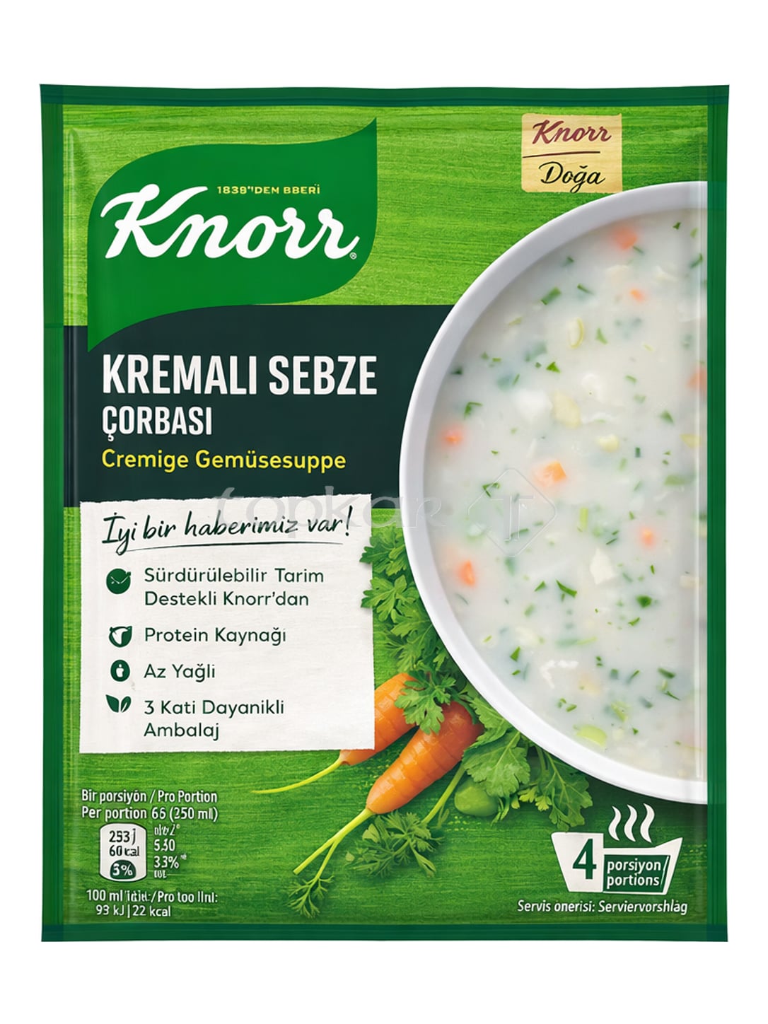 Knorr Cremige Gemüsesuppe 65g – Kremalı Sebze Çorbası Instant-Suppe