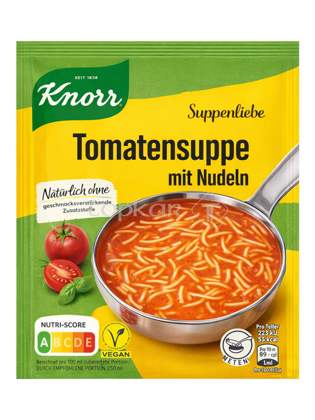 Knorr Suppenliebe Tomatensuppe mit Nudeln 750 ml – vegane Tomatensuppe