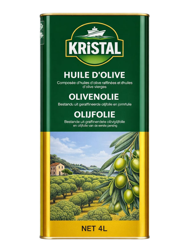 Kristal Olivenöl 4 L – Huile d'Olive raffiniert und nativ gemischt