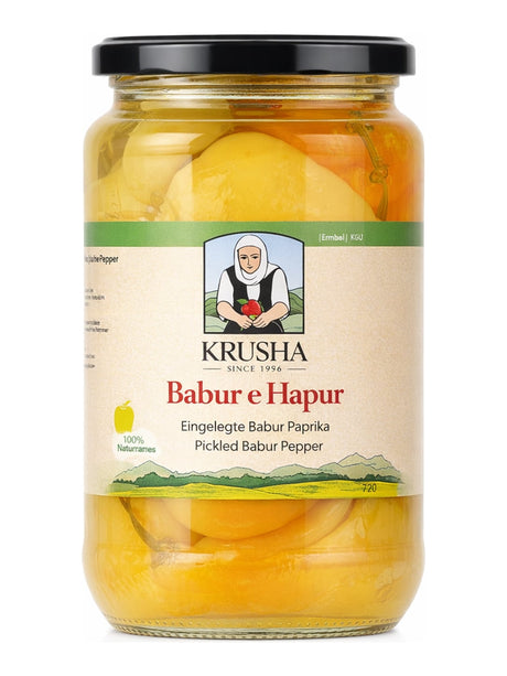 Krusha Babur e Hapur 1kg – Eingelegte Babur Paprika Pickled Pepper aus Kosovo