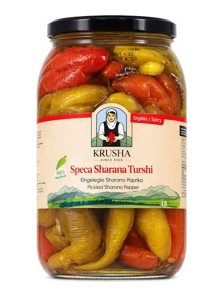 Krusha Speca Sharana Turshi 2kg – Eingelegte Sharana Paprika scharf aus Kosovo