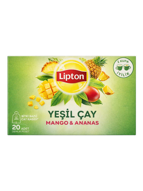 Lipton Yeşil Çay Mango & Ananas 20 x 1,5 g – Grüner Tee Mango Ananas Aufgussbeutel