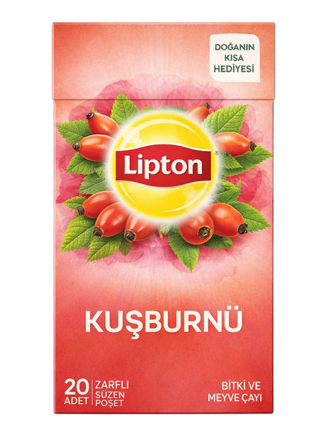 Lipton Kuşburnu Bitki ve Meyve Çayı 20 x 2,5 g – Hagebutten Kräuter- und Früchtetee