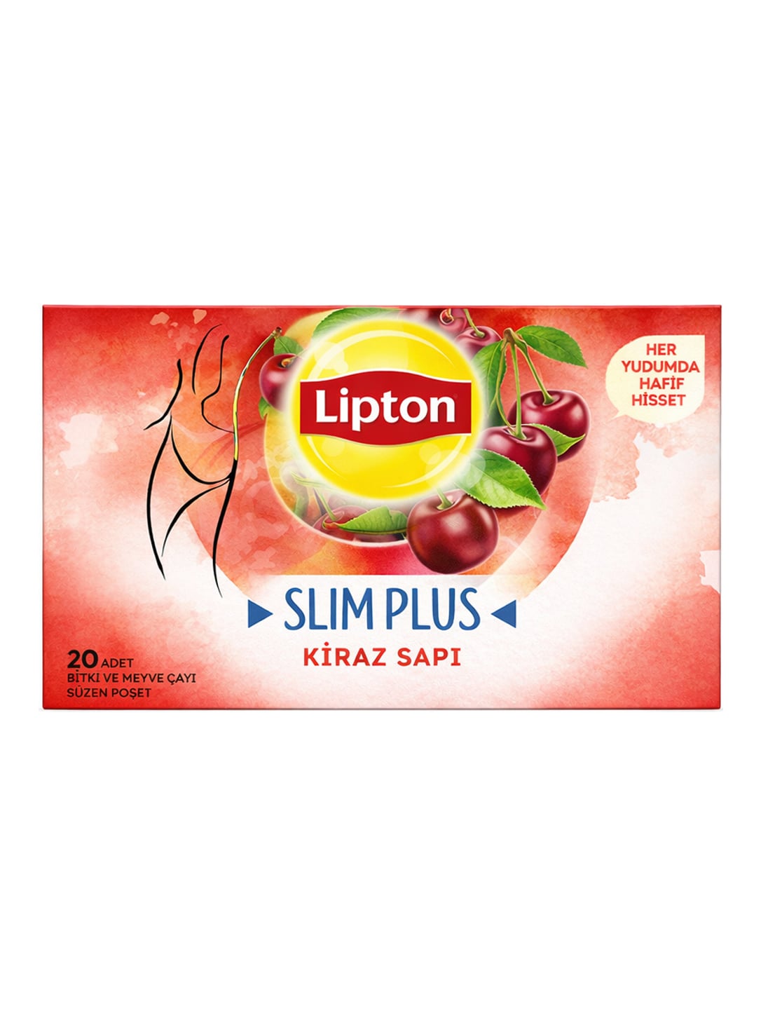 Lipton Slim Plus Kiraz Saplı Bitki ve Meyve Çayı 36 g – Kräuter- und Früchtetee mit Kirschstielen 20 Beutel