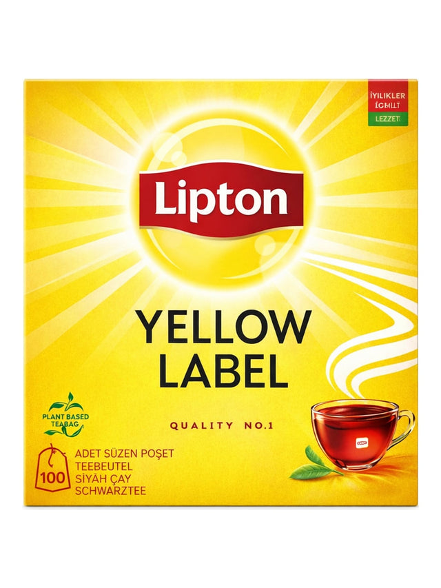 Lipton Yellow Label Schwarztee 150 g (100 Teebeutel) – Siyah Çay Rainforest Alliance