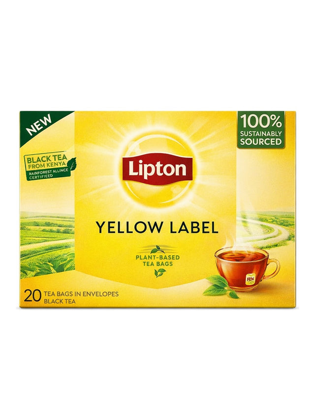 Lipton Yellow Label Black Tea 40g – Schwarztee Teebeutel Rainforest Alliance zertifiziert