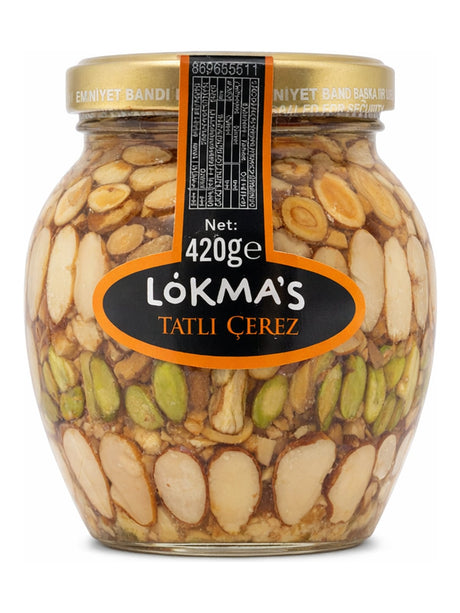 Lokma's Gesüßte Nusskernmischung 420g – Tatlı Çerez mit Erdnüssen, Mandeln, Pistazien, Pekanen & Haselnüssen