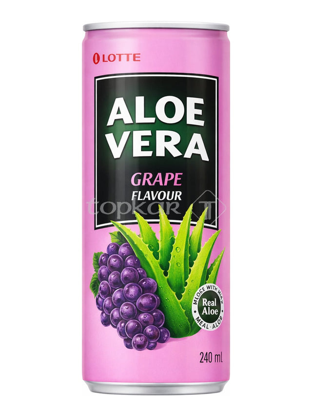 Lotte Aloe Vera Grape Flavour 240 ml – koreanisches Aloe-Vera-Getränk mit Traube