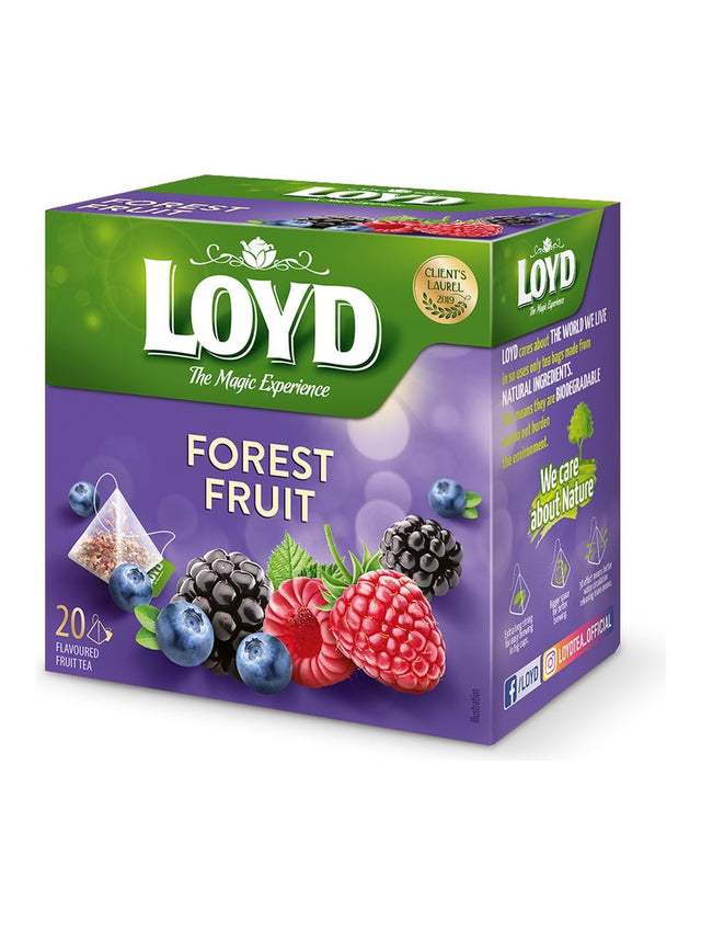Loyd Waldfrüchte Tee 20x2g – Früchtetee Pyramidenbeutel Waldbeeren