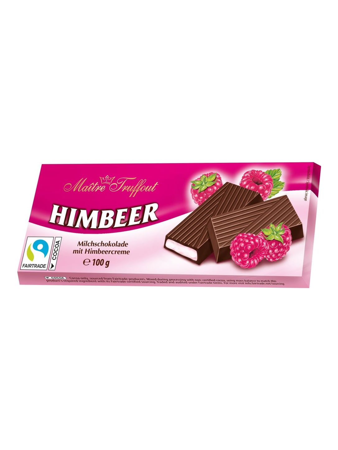 Maître Truffout Cremeschokolade Himbeer 100g – Milchschokolade mit Himbeercreme
