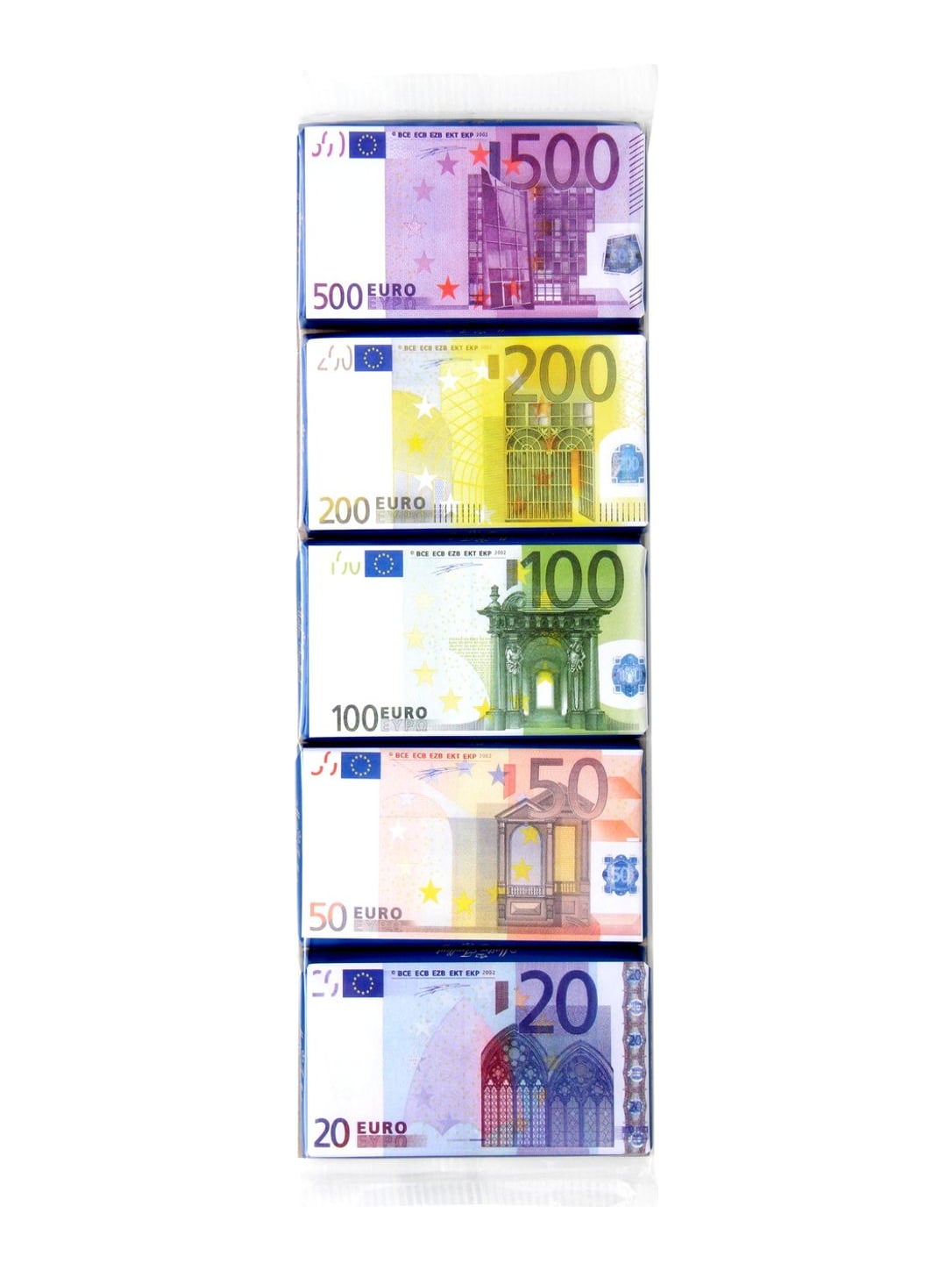 Maître Truffout Euro-Banknoten Milchschokolade 5x15g – Schokoladen-Geldscheine Geschenk